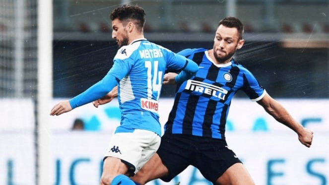 Duel Inter Milan vs Napoli di semifinal Coppa Italia 2019/20.