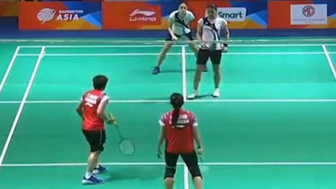 Tim putri Indonesia vs Thailand di Badminton Asia Team Championships 2020.