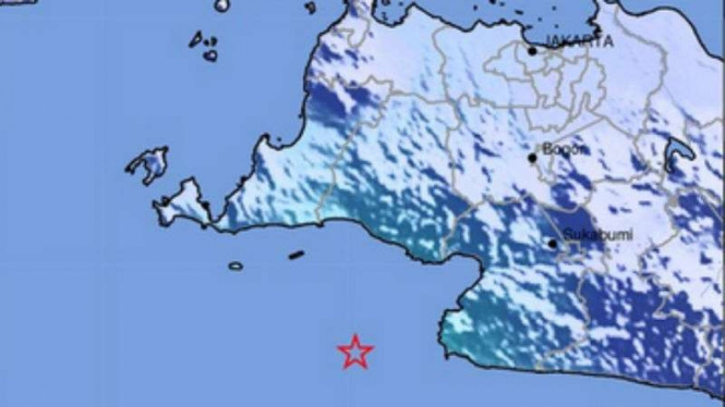 Peta lokasi gempa Lebak Banten.
