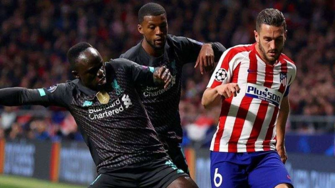 Laga babak 16 besar Liga Champions 2019/2020 antara Atletico Madrid vs Liverpool