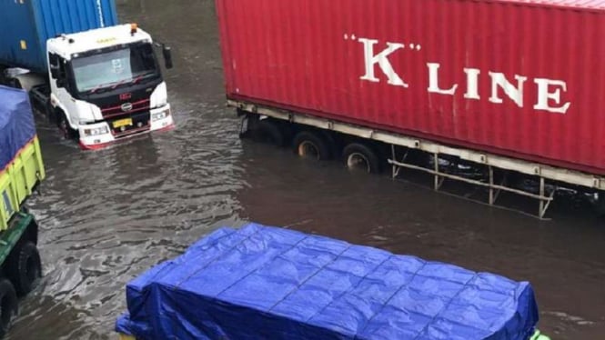 Banjir di kawasang Cilincing Barat, Jakarta Utara 