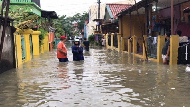 Ilustrasi banjir di Kota Bekasi, Minggu pagi, 23 Februari 2020