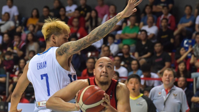 Arki Wisnu saat Timnas Basket Indonesia melawan Filipina