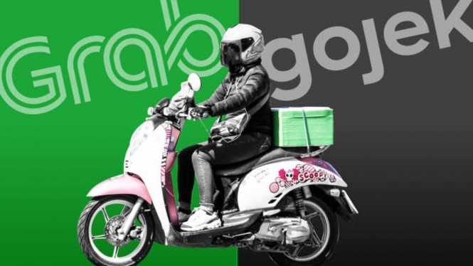 Persaingan Grab dan Gojek.