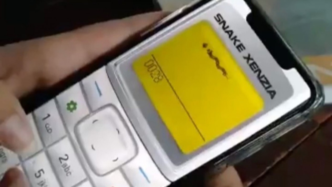 Main game Snake di hape jadul Nokia.