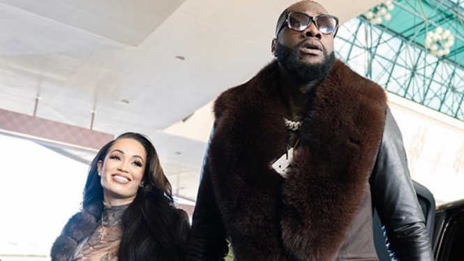 Deontay Wilder dengan tunangannya, Telli Swift