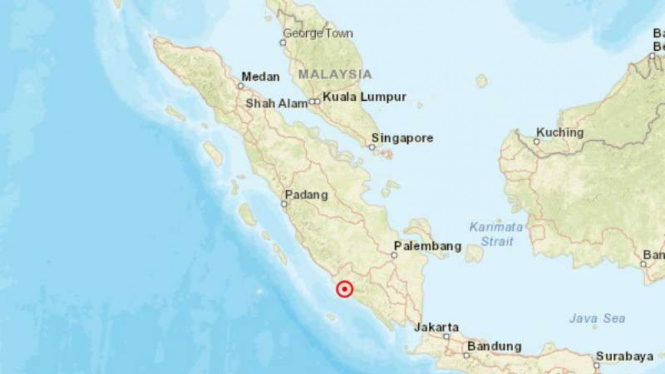 Lokasi gempa Sumatera.
