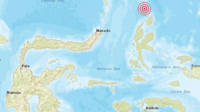Peta lokasi gempa Maluku.