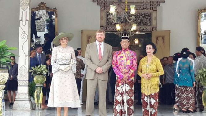Raja Belanda Willem Alexander dan Ratu Maxima bersama Sultan HB X.