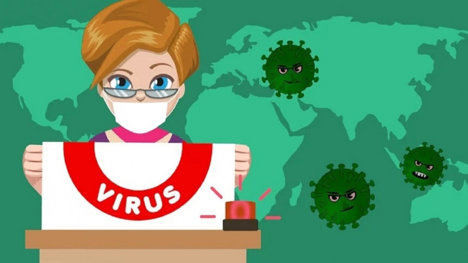 Ilustrasi Pandemi Penyakit COVID-19 yang disebabkan virus SARS-CoV-2