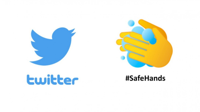 Emoji cuci tangan ala Twitter.