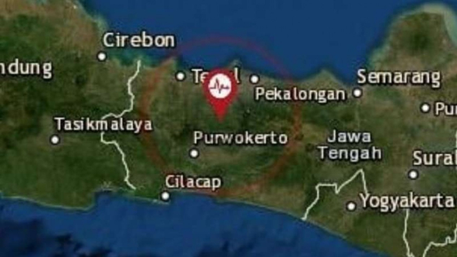 Peta Lokasi gempa Pekalongan