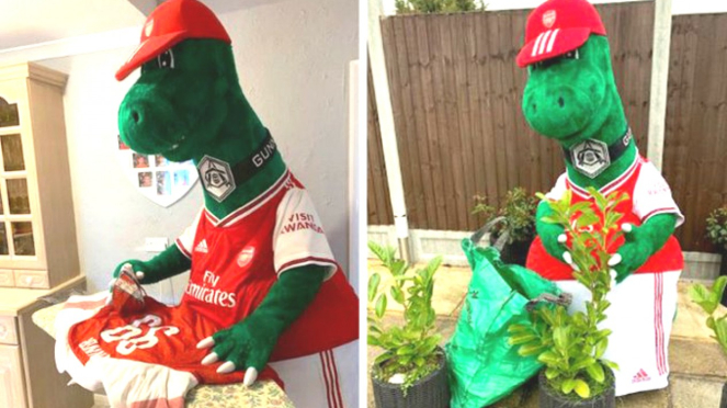 Maskot Arsenal, Gunnersaurus suntuk jalani karantina wabah corona