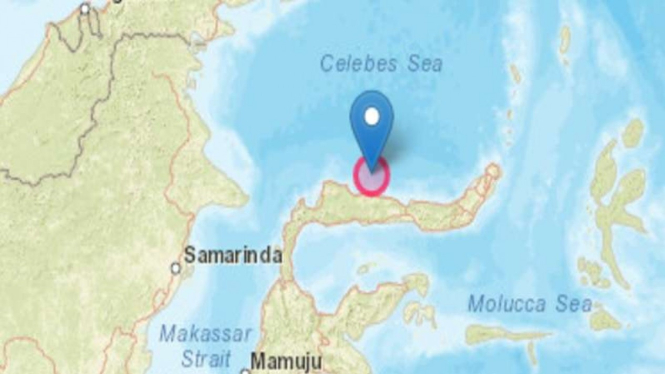 Peta lokasi gempa Sulawesi