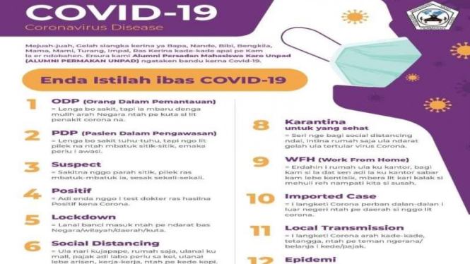 Leaflet edukasi soal COVID-19 berbahasa Karo