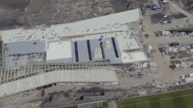 Pembangunan tempat latihan baru Liverpool. 