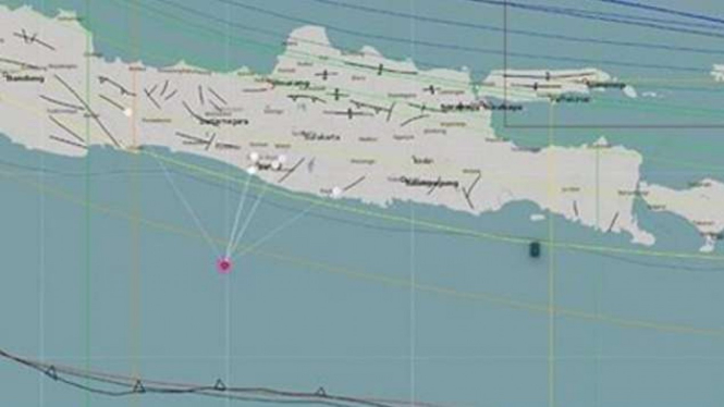 Peta lokasi gempa Bantul.