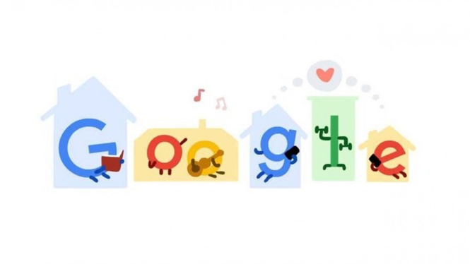 Google Doodle Work from Home.