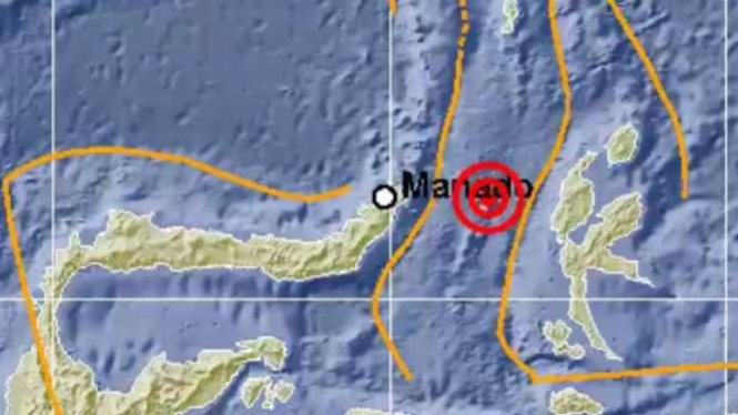 Peta lokasi gempa Maluku Utara.