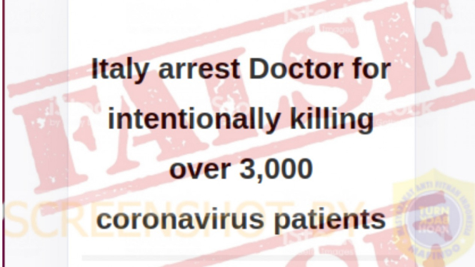 Hoax: Dokter Italia Sengaja Bunuh 3.000 Pasien Corona