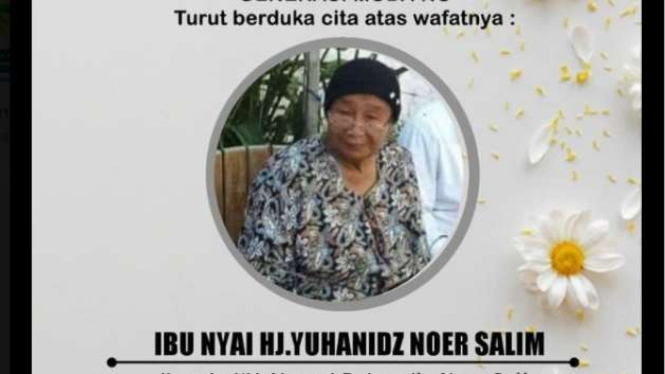 Telah meninggal dunia Ibu Nyai Hj. Yuhanids Noer Salim, ibunda dari Gus Baha.