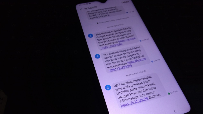 SMS Status IMEI.