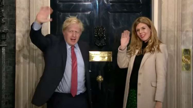 PM Inggris Boris Johnson dan tunangannya, Carrie Symonds.