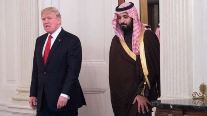 Militar Vía: el presidente Donald Trump y el Príncipe Muhammad bin Salman