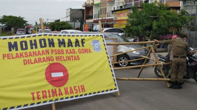 Penerapan PSBB di Kabupaten Gowa, Sulsel. (Foto ilustrasi)