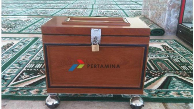 Ilustrasi kotak amal pertamina (Foto/disway)