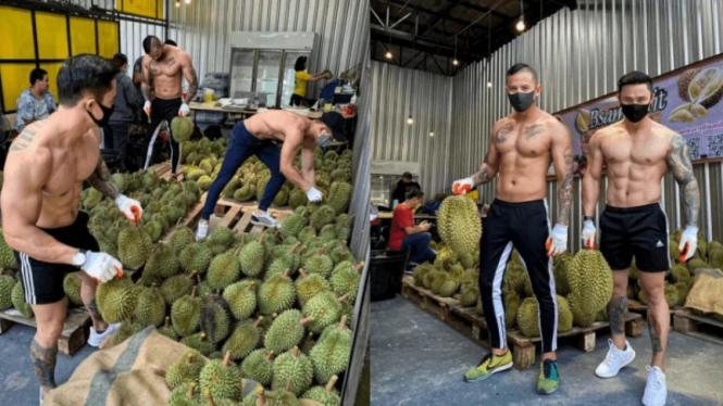 Pelatih gym beralih profesi menjual durian selama pandemi corona di Thailand
