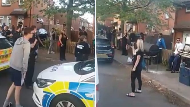 Polisi Inggris bubarkan pesta barbecue di jalanan kota Nottingham