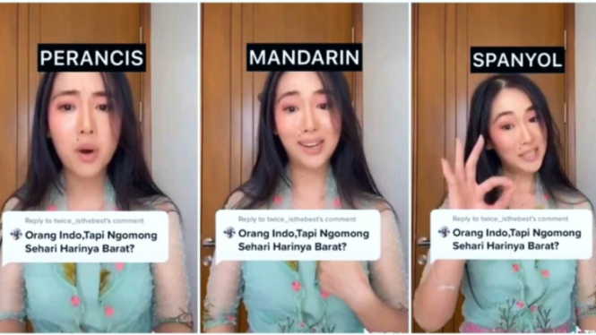 Video TikTok netizen cantik tanggapi nyinyiran soal 'Multilanguange'