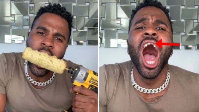 Video TikTok kocak makan jagung dengan bor bikin gigi patah