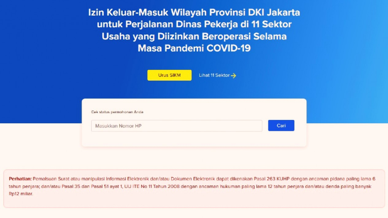 Catat, Begini Panduan Ajukan Surat Izin Keluar Masuk DKI Jakarta