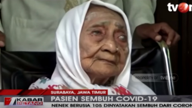 Nenek Kamtin Berusia 105 Tahun Sembuh dari COVID-19