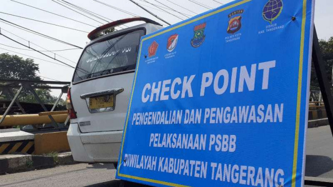 Lokasi check point di Kabupaten Tangerang, Kamis, 4 Juni 2020.