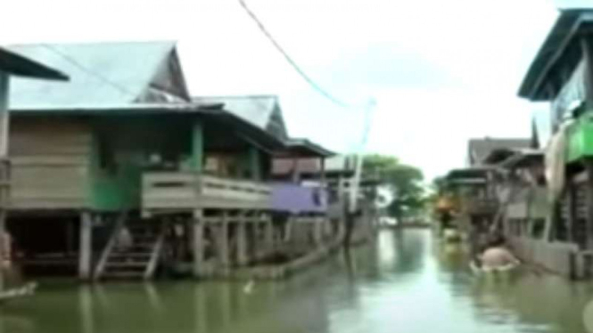 Banjir rendam ribuan rumah di Kabupaten Wajo, Sabtu, 6 Juni 2020.