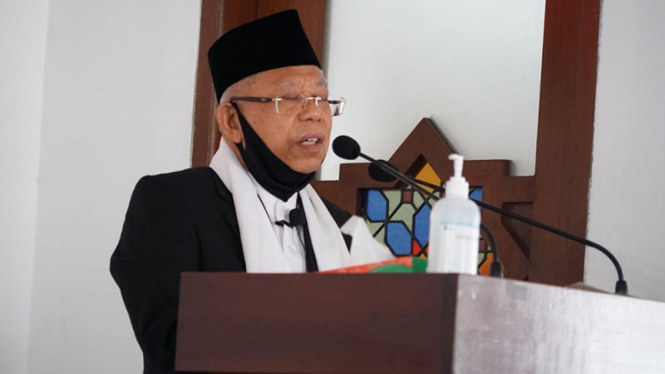 Wakil Presiden, Ma'ruf Amin jadi khatib di Masjid Baiturrahman, Jakpus.