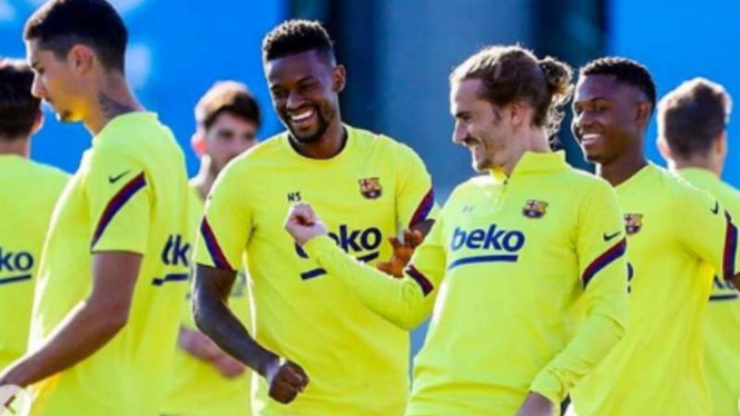 Sesi latihan Barcelona.