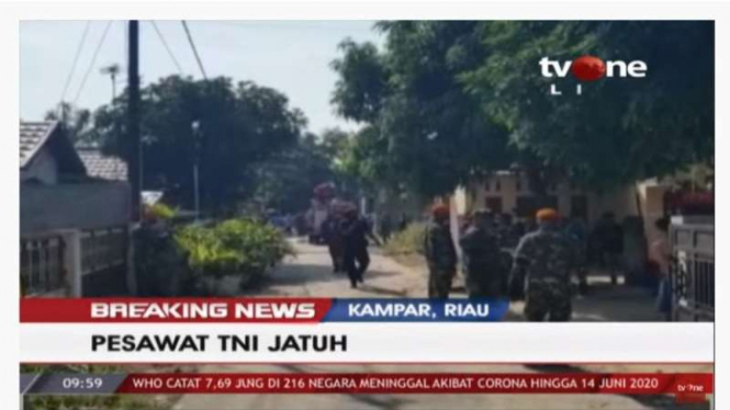 Breaking news pesawat TNI AU jatuh di Kampar, Riau.