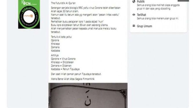 Hoax corona di Iqro