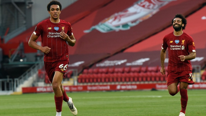 Pemain Liverpool, Trent Alexander-Arnold dan Mohamed Salah