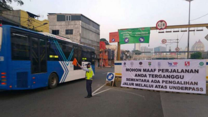 Underpass Senen ditutup selama sebulan mulai Selasa, 30 juni 2020.