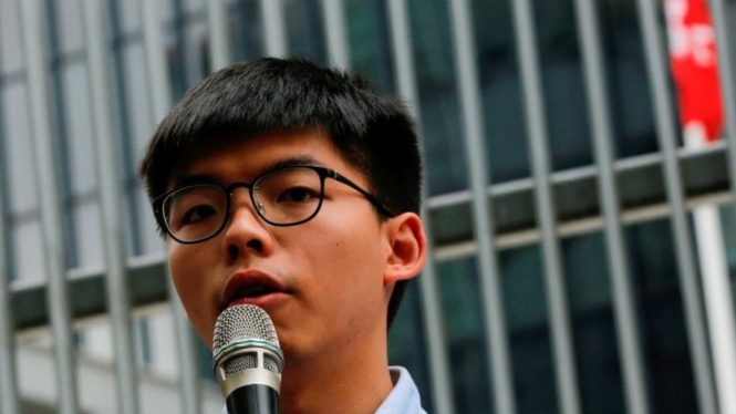 Joshua Wong yang berusia 23 tahun mendapatkan popularitas setelah Gerakan Payung pada demonstrasi tahun 2014.-Reuters
