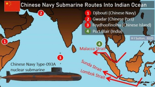 VIVA Militer : Rute Kapal Selam China di Indonesia