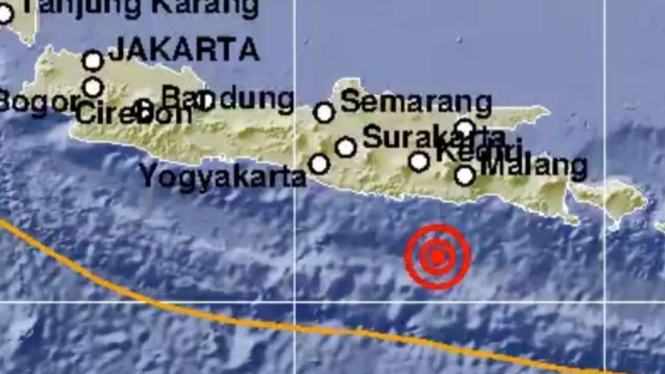 Gempa Bumi 5,3 SR di Blitar, Jawa Timur.