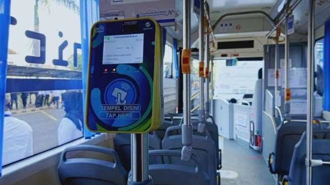 Ilustrasi kabin bus listrik BYD yang diuji coba oleh Transjakarta