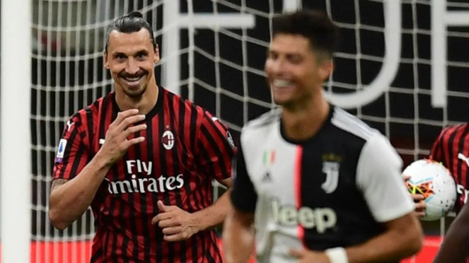 Zlatan Ibrahimovic (AC Milan) dan Cristiano Ronaldo (Juventus).