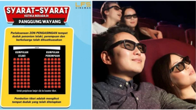 Bioskop di Kuala Terengganu, Malaysia pisahkan posisi penonton pria dan wanita